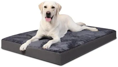 Produktbild von Orthopädisches Hundekissen, mittelgroß, wasserdicht, Kunstleder, für Innen- und Außenbereich, 91x69x7cm, dunkelgrau