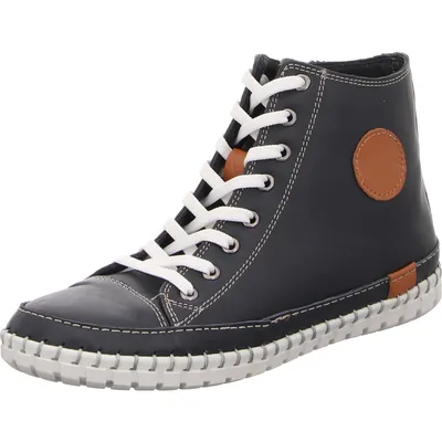 A single high-top sneaker is shown against a white background.