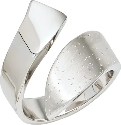 Produktbild von JOBO Damen Ring 925 Sterling Silber rhodiniert teilmattiert mit Glitzereffekt Größe 54
