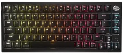 Produktbild von Corsair K65 PLUS, Verkabelt & Kabellos, USB + RF Wireless + Bluetooth, Mechanischer Switch, QWERTY, RGB-LED, Schwarz