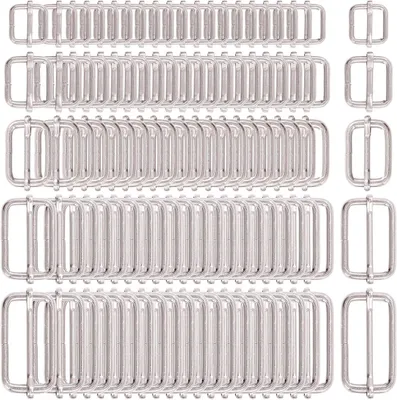 Productafbeelding van Metalen Gespen - Riem Regelaars - Doe-het-zelf - Verschillende Maten - 100 stuks - Zilver