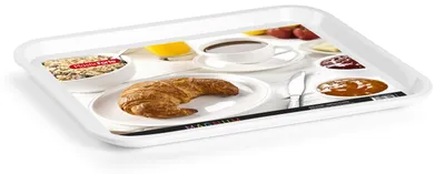 Produktbild von Plasticforte Tablett/Serviertablett - Kunststoff - 41 x 31 cm - weis
