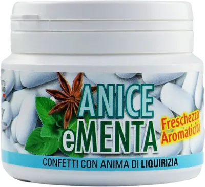 Produktbild von Confetti Anice e Menta, Lakritz mit Zuckerüberzug, Anis & Minze, 80 g Dose, Menozzi de Rosa 1836