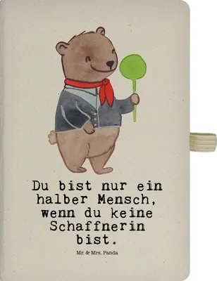 Produktbild von Mr. & Mrs. Panda notizbuch Schaffnerin Herz - Transparent - Geschenk, Adressbuch, Tagebuch, Reisetagebuch, Skizzenbuch, Journal