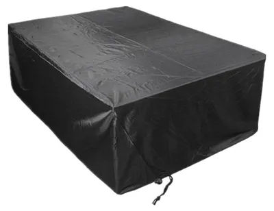 Produktbild von Abdeckung für Terrassentische im Freien, wasserdicht, UV-beständig, rechteckige Abdeckung für Terrassentisch-Set, Schwarz (210D) 242 x 162 x 100 cm