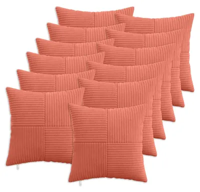 Produktbild von vidaXL Kissenbezug 12 pcs ALMELO Rot-Orange 40 x 40 cm Cord