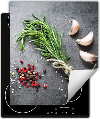 Produktbild von DarHaus Herdabdeckplatte 45x52 cm Anti Rutsch Matte Aufrollbar, schiefer - Gewürze