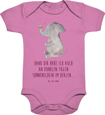 Produktbild von Mr. & Mrs. Panda babykleidung body Elefant Biene 12. - 18. Monat - Bubble Gum Pink - Geschenk, Heiratsantrag, Strampler, Kurzarmbody, Babybody, Liebesspruch, Einteiler
