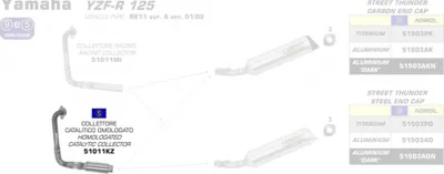 Obrázok produktu pre Rozvodné potrubie ARROW pre Yamaha YZF-R125 2014-16, s katalyzátorom