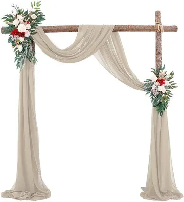 Produktbild von Famanu Hochzeitsbogen Tüll, 70 x 550 cm - Dekorative Tüllvorhang für Hochzeiten