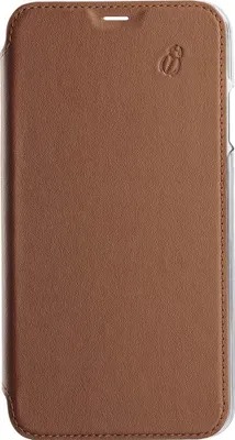 Produktbild von BEETLECASE, Hülle für iPhone XR Folio Premium aus Leder mit Rückseite aus Kristallglas und Kartenhalter, Hellbraun