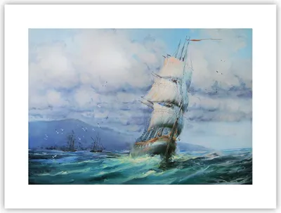 Produktbild von Poster - Poster ohne Rahmen - Meer Segelschiff - 40x30 cm - Wand Bild - Wanddeko - Wandbilder - Kunstposter - Wandposter - Bilder - Kunstdruck - Wanddekoration - Wandbild - P2XAA40x30-3782