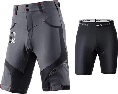 Produktbild von ROCKBROS Radhose Herren Shorts MTB Fahrradshorts Kurze Hose Europäische XL Dunkelgrau schwarz