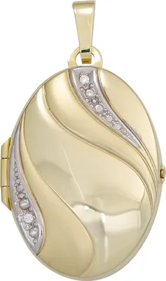 Produktbild von JOBO Medaillon 333 Gold Gelbgold teilrhodiniert teilmattiert 2 Zirkonia
