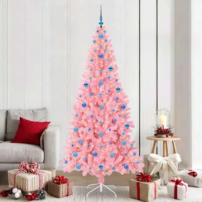 Zdjęcie produktu dla Maison Exclusive - Choinka świąteczna, różowa, 210 cm, wykonana z PVC