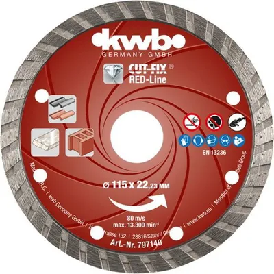 Produktbild von kwb 797140, Schneidedisk, 2,2 cm, 11,5 cm, 2,1 mm, 7 mm, Rot