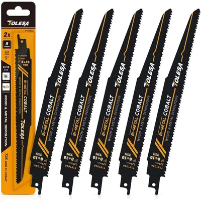 Obrázek produktu pro Přířezy do přímočaré pily, bi-metalové, pro kov a dřevo, 225 mm, 8+10 TPI, s obsahem kobaltu