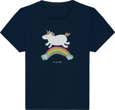 Produktbild von Mr. & Mrs. Panda  T-Shirt Einhorn Regenbogen 12. - 18. Monat - French Navy - Geschenk, Unicorn, Erwachsenwerden, Einhornpower, Organic Baby Shirt, Babyshirt, Kleinkind