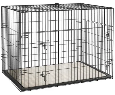 Produktbild von Hundekäfig Hundebox Hundezwinger - Faltbar - Stahl - Schwarz - 90 x 57,5 x 62 cm - Für große und mittlere Hunde