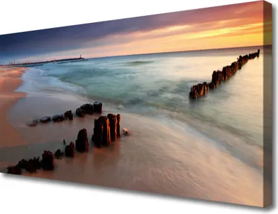 Produktbild von Tulup Leinwand-Bilder 100x50 Wandbild Canvas Kunstdruck Meer Strand Landschaft