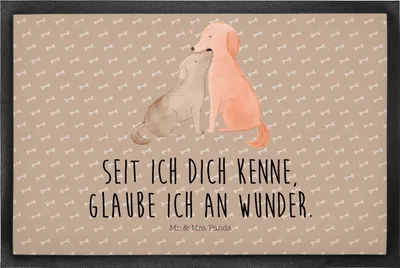 Produktbild von Mr. & Mrs. Panda Schmutzmatte Hunde Liebe 50 x 75 cm - Hundeglück - Geschenk, Hund, Verliebt, Fußabtreter, Haustürmatte, fußmatte, Optimitisch, Sprüche, Schmutzfangmatte