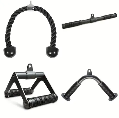 Produktbild von alpas Kabelmaschinen-Zubehör Set, Pulldown Zubehör für Heimfitnessgeräte, Trizeps-Zuggriff für Heimfitness-Zubehör, LAT Pulldown Stange und Trizeps
