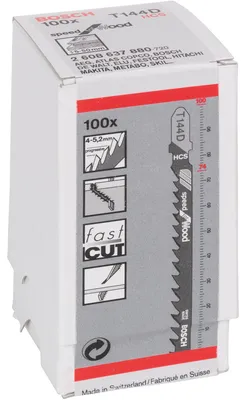 Immagine prodotto di Bosch 2608637880 Bosch 100 Stichsägeblätter T 144 D