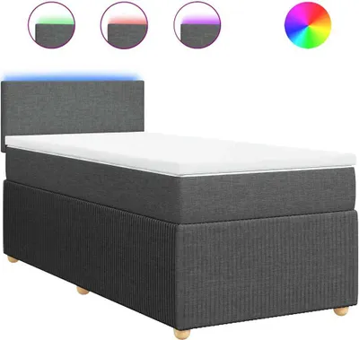 Produktbild von vidaXL Boxspringbett mit Matratze Dunkelgrau 90x190 cm Stoff