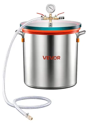Produktbild von VEVOR Vakuumkammer 34,1 L aus Edelstahl, Vakuum-Entgasungskammer mit Gehärtetem Glasdeckel, Schlauch und Luftfilter, für Harzguss, Holzstabilisierung sowie Silikon, Epoxidharz und Ätherische Öle