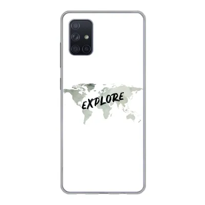 Produktbild von MuchoWow® Handyhülle Schutzhülle Hülle für Samsung Galaxy A71 Weltkarte - Grau - Zitat Silikon Softcase Handy Hülle - Kartenbesitzer
