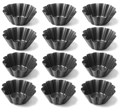 Backformen aus Kohlenstoffstahl, 10 cm, 12er-Set für Desserts