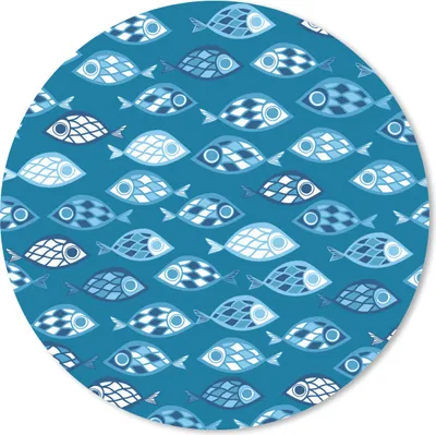 Produktbild von MuchoWow® Mauspad Mousepad Fisch - Blau - Muster 30x30 cm - Mousepads - Maus Mat - Pad - Mausunterlage - Tischunterlage - Schreibtischmatten