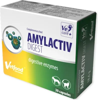Zdjęcie produktu dla VETFOOD Amylactiv Digest Enzymy trawienne - suplementy dla psa i kota - 30szt.