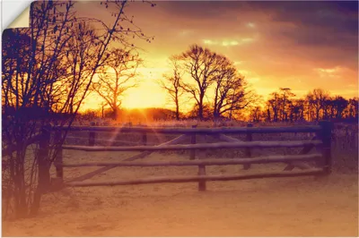 Produktbild von ARTland Wandbild, selbstklebend Sonnenaufgang im Februar Größe: 60x40 cm