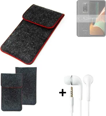 Produktbild von K-S-Trade Handy Schutz Hülle kompatibel mit Ulefone Armor 17 Pro Schutzhülle Handyhülle Filztasche Pouch Tasche Case Sleeve Filzhülle dunkelgrau