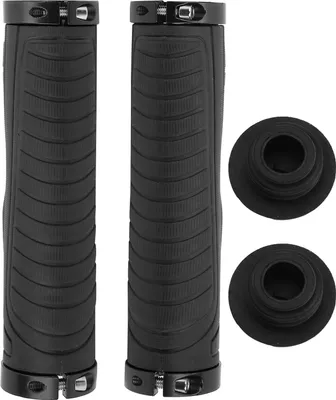 Produktbild von Weiche Mountainbike-Lenkergriffe, Fahrrad-Doppelverriegelung, rutschfeste Gummigriffe (schwarz)