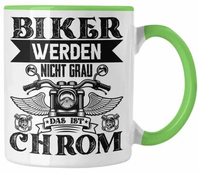 Produktbild von Motorradfahrer Tasse Geschenk Männer Biker Werden Nicht Grau Lustiger Spruch für Biker (Grün)