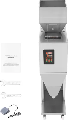 Obrázok produktu pre SucceBuy Automatický stroj na plnenie častíc, 20-3000 g (0,044-6,6 libier), plnička na váženie z nehrdzavejúcej ocele s nožným pedálom pre fazuľu, semená, zrná, čaj