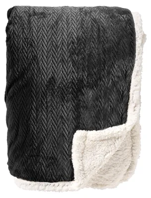 Produktbild von Dutch Decor Wohndecke Sherpa-Fleece Bobby 150x200 cm Schwarz