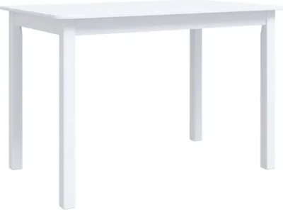 A white table on a white background.