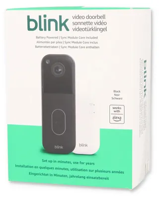 Produktbild von Blink Videotürklingel mit Sync-Basismodul Kopf-bis-Fuß-Aufnahme in HD Black Neu