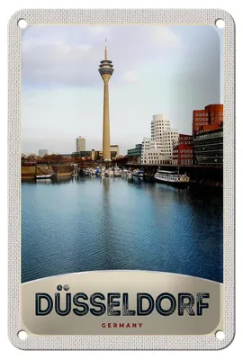 Produktbild von Blechschild Reise 12x18cm Deutschland Düsseldorf Fernsehturm Schild