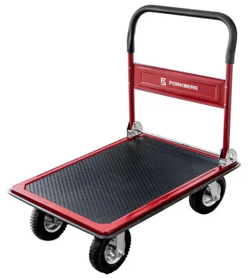 Zdjęcie produktu dla Wózek transportowy platformowy magazynowy Forkberg koła pneumatyczne 450kg