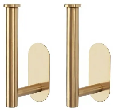 Gardinenhalter 2er-Set, selbstklebend, Gold, modern