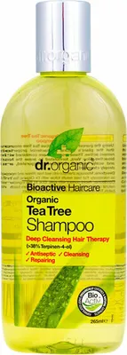 Imagen del producto de Dr. Organic Tea Tree, 265 ml, Champú, Unisex, Purificante, Botella, Aloe Vera, Menta