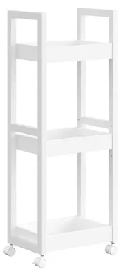 Immagine prodotto di Scaffale da bagno a 3 ripiani – salvaspazio – realizzato in MDF e bambù – dimensioni 20 x 30 x 80 cm