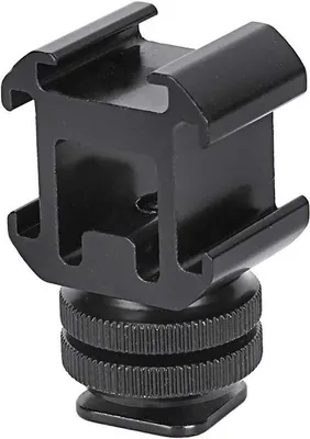 Immagine prodotto di Adattatore per slitta flash da 1/4'' con filettatura a doppio filetto per fotocamera, monitor e microfono - Adatto a diverse fotocamere e videocamere
