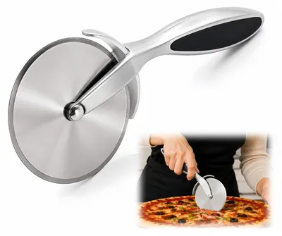 Pizzaschneider aus Edelstahl, rutschfester Griff, 1 Stück