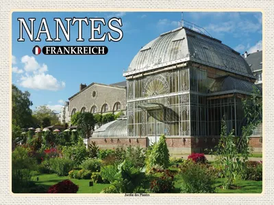 Produktbild von vianmo Holzschild 30x40 cm Nantes Frankreich Jardin des Plantes