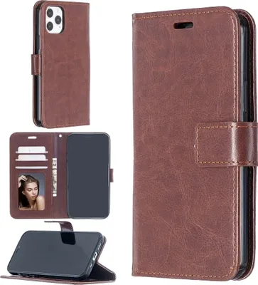 Produktbild von Mobigear Wallet iPhone 12 Hülle Klapphülle Geldbörse - Braun